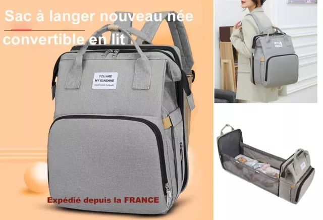 Sac à  langer organisateur maman-bébé convertible lit voyage promenade maternité 2