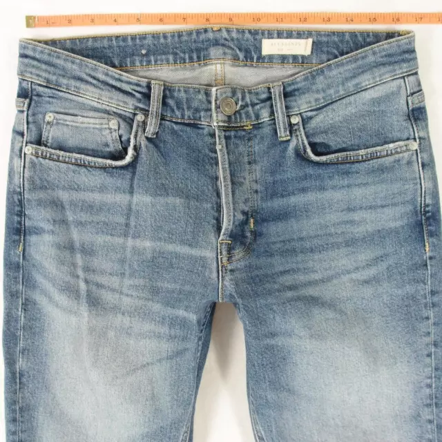Mens AllSaints REX Slim Straight Stretch Blue Jeans W32 L32