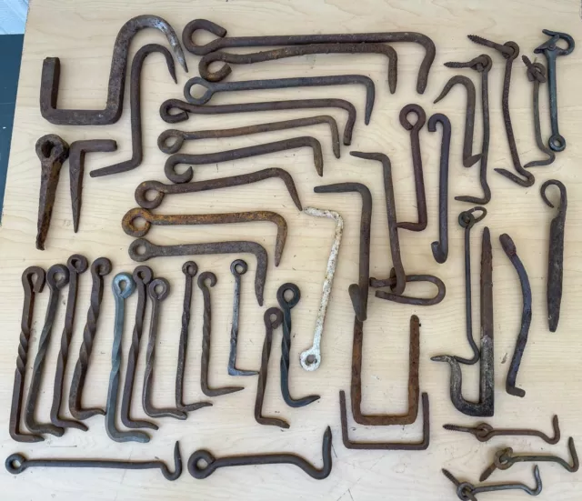 Vintage Lot of  Rustic HOOKS & CATCH Farm Barn Shed Door Gate Latch Salvage 1153
