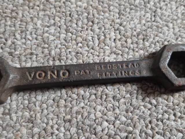 Original Vintage Cast Iron VONO Bed Spanner For BEDSTEAD FITTINS