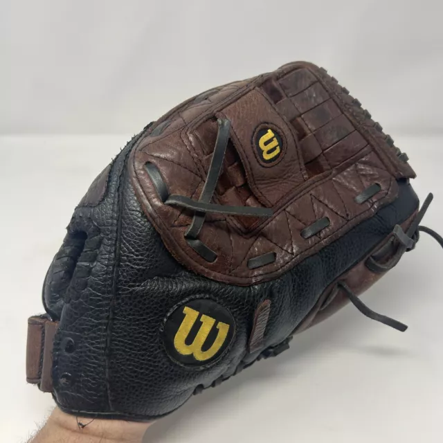 Wilson Elite A2477 13" Leather Softball Glove RHT Oversize Pocket Excellent