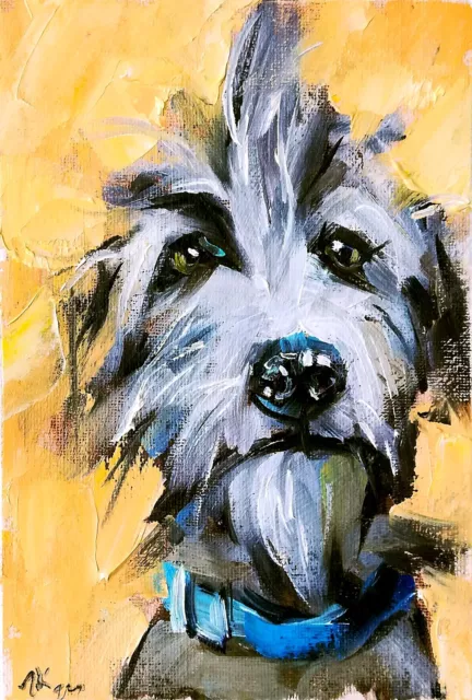 Original Oil Painting Dog Portrait Animal Pet Art Impressionism MADE TO ORDER