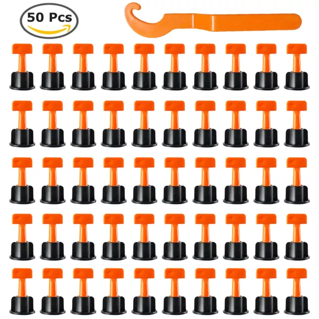 50pc Reusable Tile Leveling Positioning System Leveler T-lock Floor Tool Durable