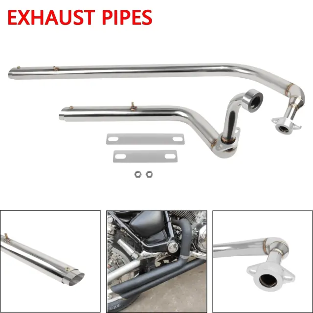 For Yamaha Virago 1100 750 XV750 XV1100 Chrome Exhaust Pipe System With Silencer