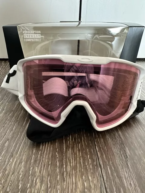 oakly line miner M white w/ prizm hi pink snow goggles