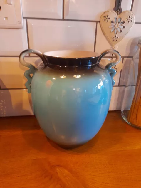 Large Vintage Blue  Carlton Ware? Flower Vase 10 Inch