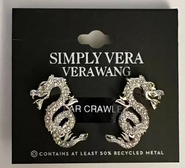 new -silver-toned DRAGON CRAWLER EARRINGS from Simply Vera Wang