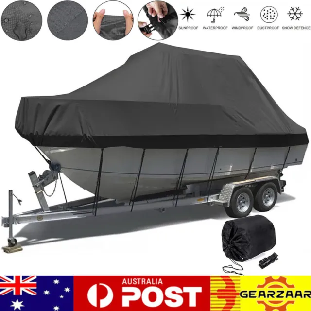 GEARZAAR Boat Cover 19-21ft Trailerable Jumbo Marine 600D Grade Heavy Duty AUS