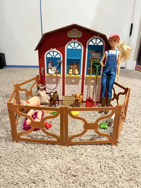 Barbie gck86 sweet orchard farm blonde doll and playset with 7 animals sale