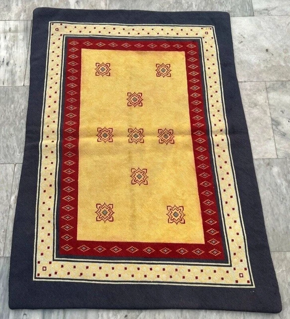 Vintage Aubusson French Style Handmade Boho Aubusson Rug Floral Rug 3x4 ft