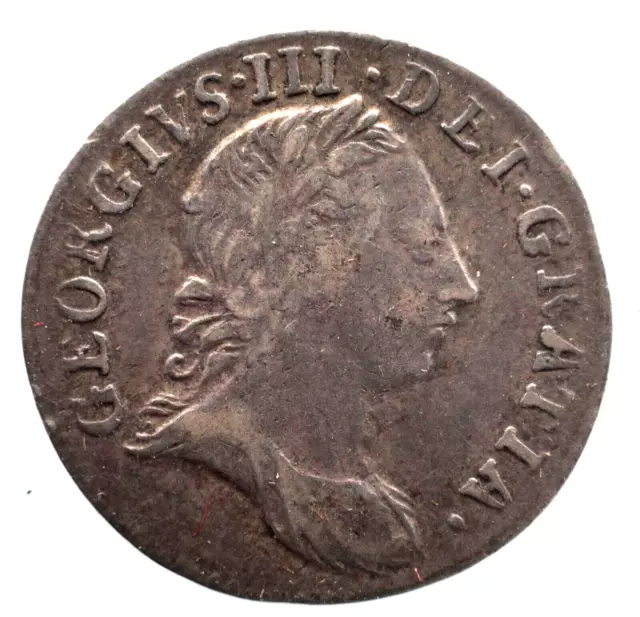 Kappyscoins G5911 Uk  Great Britain 1762  Silver  Three Pence  King George Iii