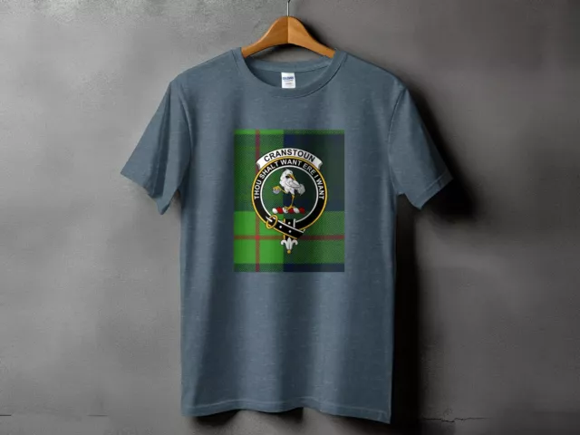 Cranston Clan Crest Tartan T-Shirt, Scottish Heritage Tee, Unisex Apparel