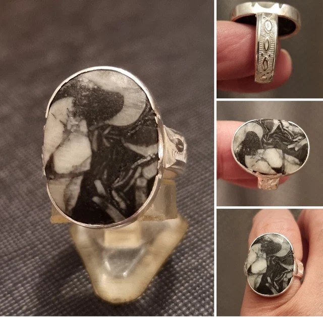 Spiritual خاتم مراد مصور نادرMurad natural picture in stone 925 silver  ring 7