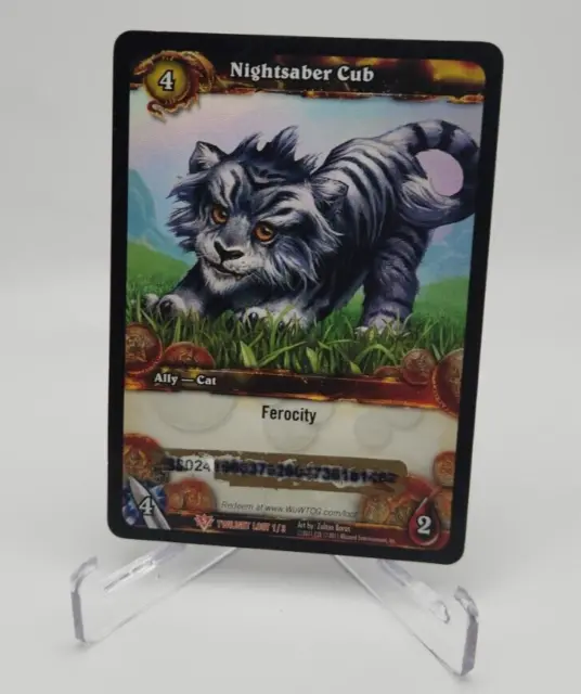 World of Warcraft - Nightsaber Cub Loot Card - WOW - Twilight - 1/3 - USED (1)