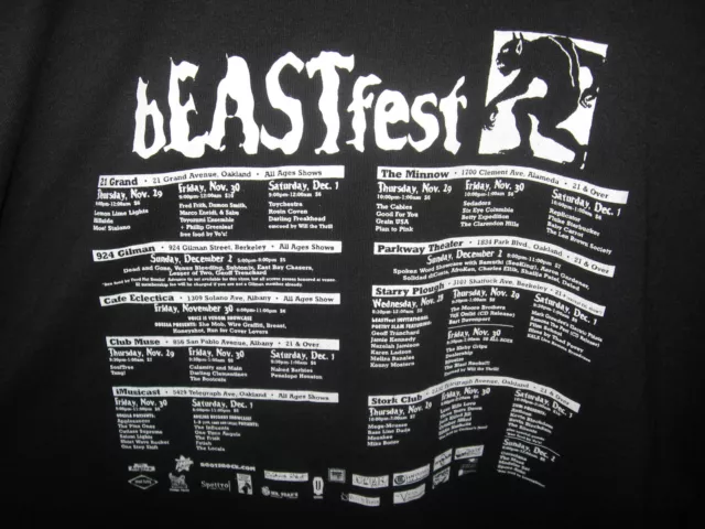 BeastFest East Bay Express Rock & Roll Punk Heavy Metal 2001 Concert T-shirt Lrg 3