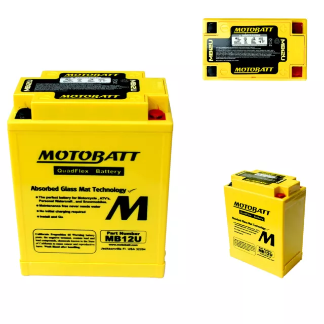 MotoBatt MB12U Premium Replacement Powersports Motorcycle Quadflex Battery