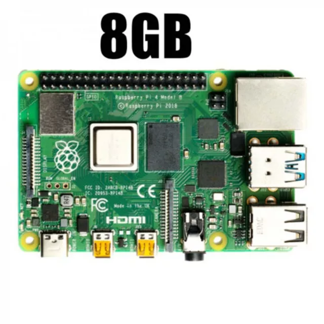RASPBERRY-PI RPI4-MODBP-8GB SBC, Raspberry Pi4 B 8GB, BCM2711, ARM  Cortex-A72, 8GB RAM, MicroSD, Linux, Wifi, 2x micro HDMI