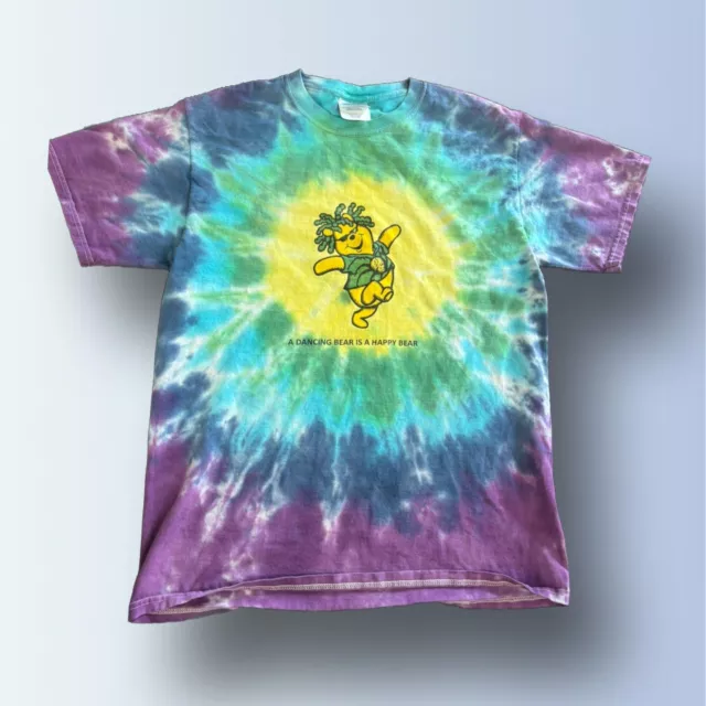 Vintage Grateful Dead Winnie Pooh T-Shirt Adult Medium Rainbow Tie Dye