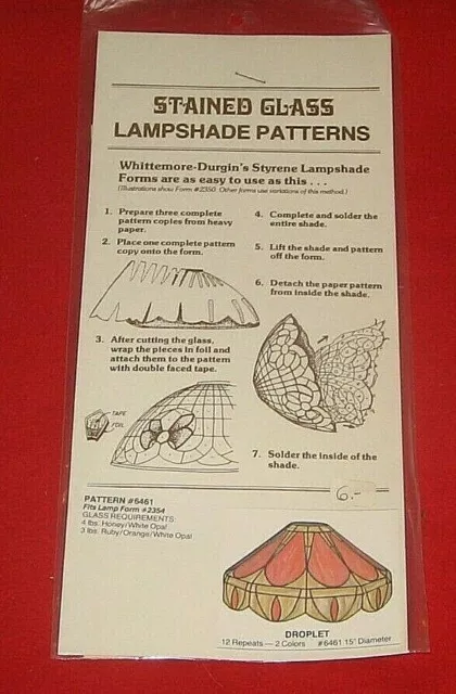 Tiffany-Lampenschirmvorlagen , Whittemore-Durgin ,Pattern , Nr.6461 DROPLET
