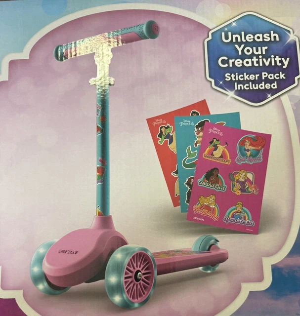 NEW JETSON DISNEY Princess 3 Wheel Light Up Kick Scooter Pink Ages