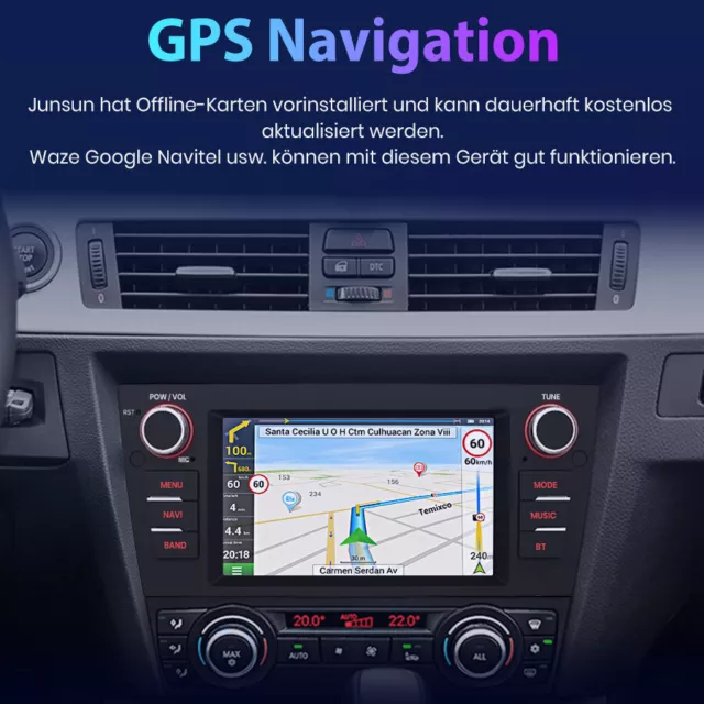 Für BMW E90 E91 E92 2005-2012 Android Autoradio GPS NAVI BT WIFI DAB+ 32GB 1 DIN 3