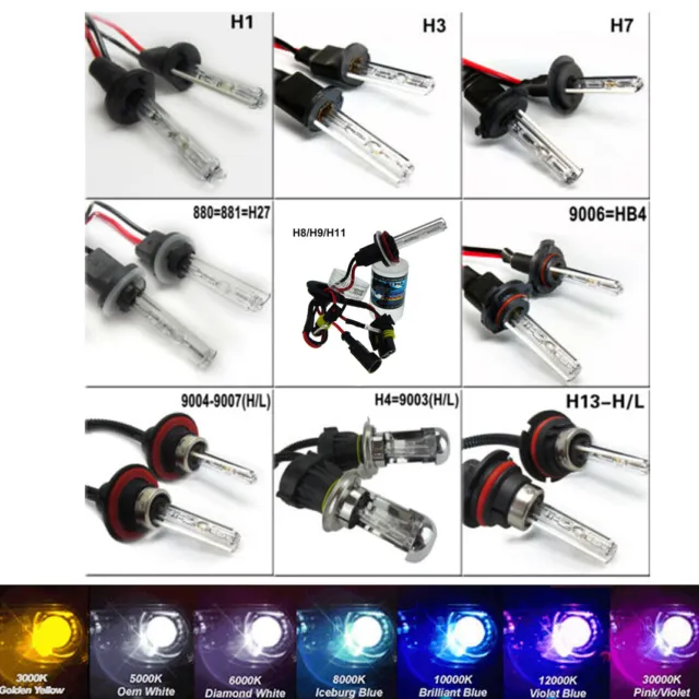 H1 H3 H4 H7 H13 H8/H9/H11 9005 9006 HID Xenon Headlight Bulbs Car Replace Lamps