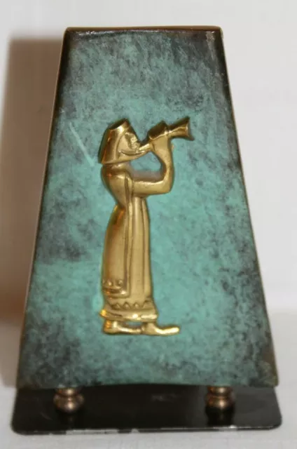 Vintage Single Oppenheim Israel Made Brass Patina Egyptian Figure Book End-H