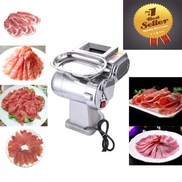 110V Commercial Meat Slicer Stainless Steel Cutter Cutting Machine