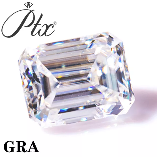 Multicolor Moissanite Loose Stone Emerald Cut VVS1 Gemstone With GRA Certificate