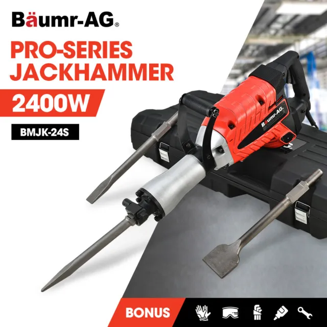 BAUMR-AG 2400W Electric Jackhammer Demolition Jack Hammer Commercial Concrete