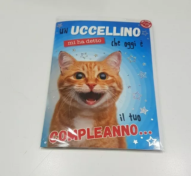 Panini - Biglietto di Auguri Musicale - Compleanno - Festa - Gatti - Gatto - Cat