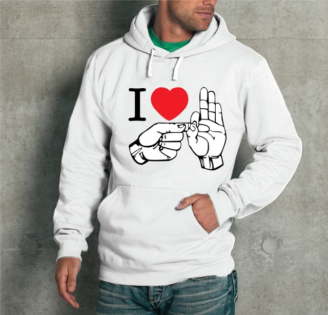 Felpa Con Cappuccio Unisex I Love Fucking Sesso Fuck Amore Donna Uomo Unisex