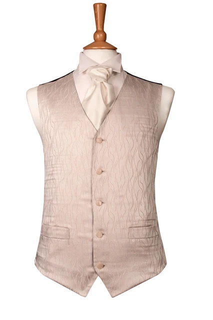 Rosa Mulinello Matrimonio Gilet Formale Costume Shimmer Corallo
