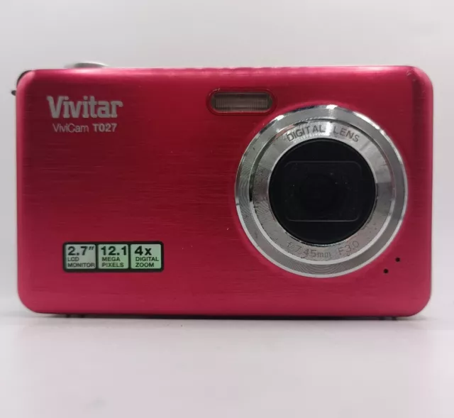 Vivitar Vivicam T027 Digital Compact Camera In Red 12.1 Mega Pixels