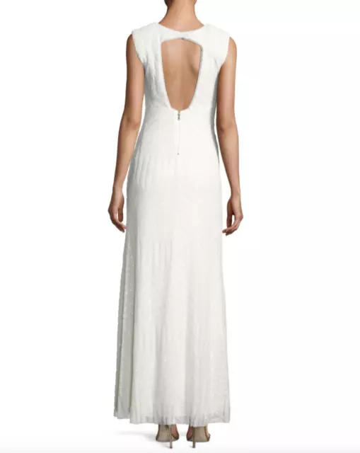 Vera Wang Sequined Sleeveless Gown Dress  Sz 2  Ivory  $450  *450  New 3