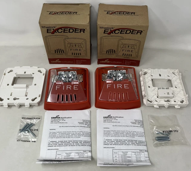 LOT OF 2 Cooper Wheelock Exceder Horn/ Strobe Red HSR 127249 STR