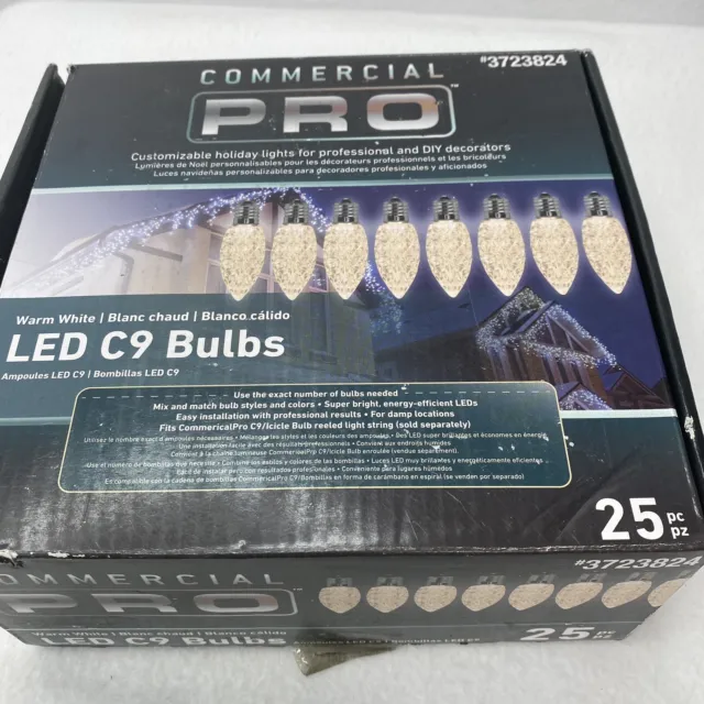 Bombillas LED C9 blancas cálidas comerciales PRO 25 piezas #3723824 Bombillas LED C9