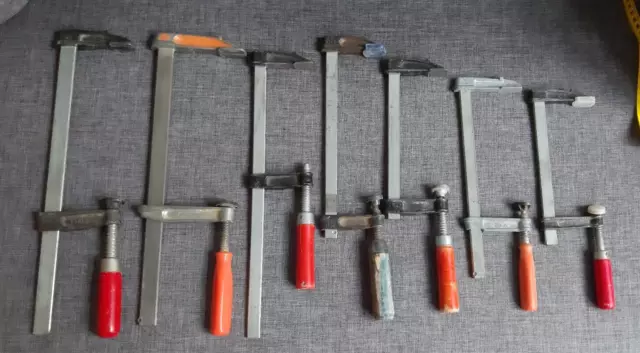 7  alte  Schraubzwingen Schraubklemmen  Spanner