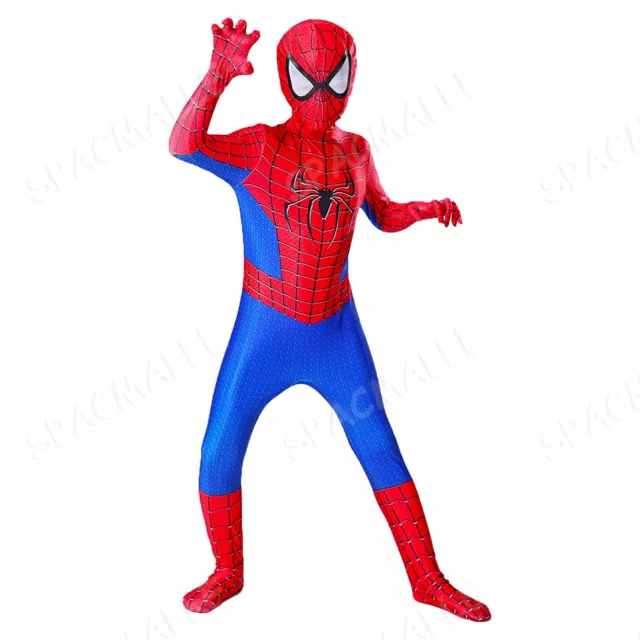 Kids Boy's Cosplay Spiderman Fancy Dress Party Costume Clothe Jumpsuit 3-12 Age