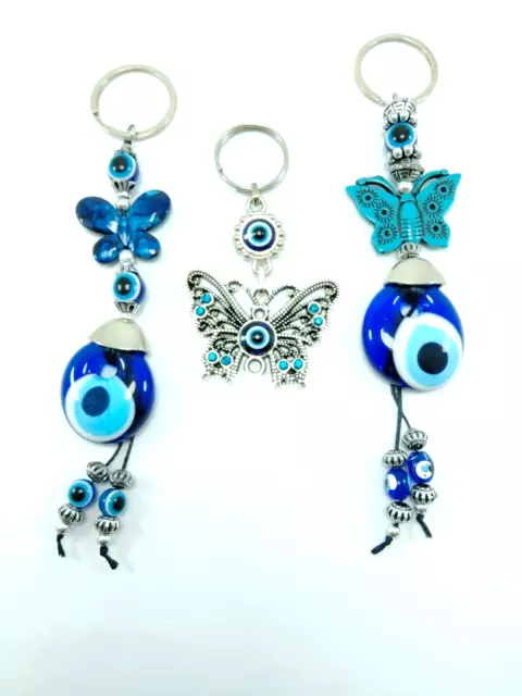 Porte-clés en cristal turc mauvais œil bleu pour femmes et hommes