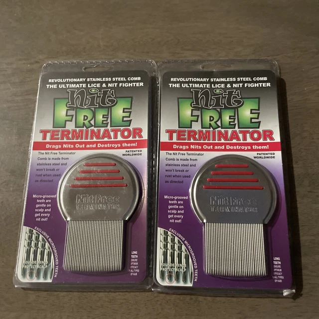 2 Combs Nit Free Brand Terminator Rid Lice uni sex peine para piojos y liendres