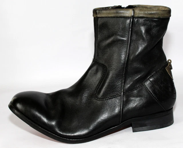 BOTTES MARQUE'BSA'  BOTTINES HOMME STYLE MOTO  CUIR NOIR NEUVES pas cheres