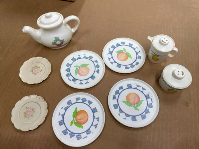 Chilton Globe plastic Tea Sets, Dishes, fruit design Mixed Lot toys