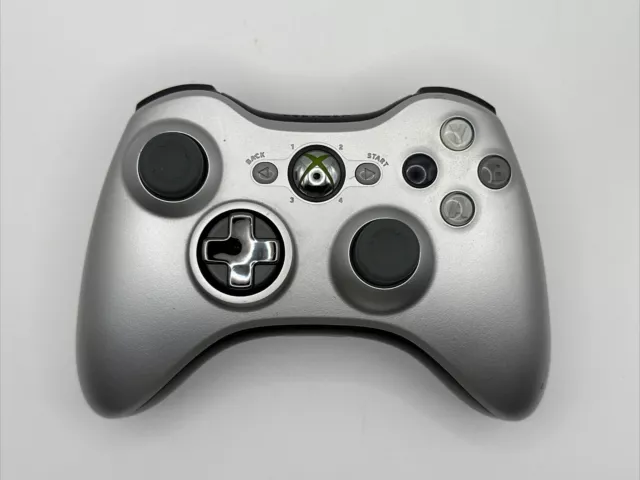 Official OEM Genuine Microsoft Xbox 360 Wireless Controller Silver Tested