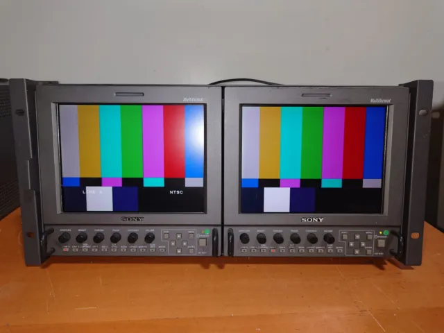 Sony Rackmount 2x LMD-9050 Multiformat Professional Video Monitor LCD 2x AC-LMD9
