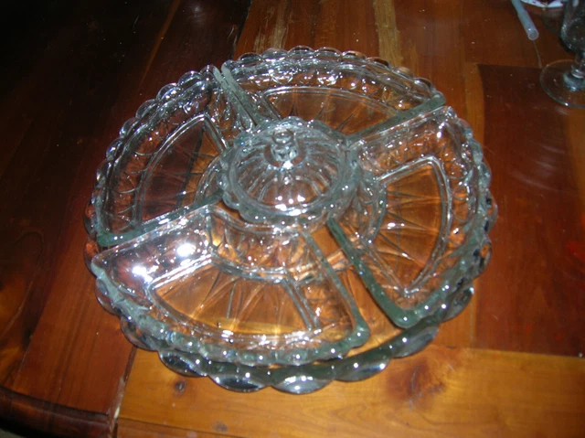 VALLERYSTHAL SERVICE HORS d'Oeuvre Ancien Complet Verre Signé Très Bel