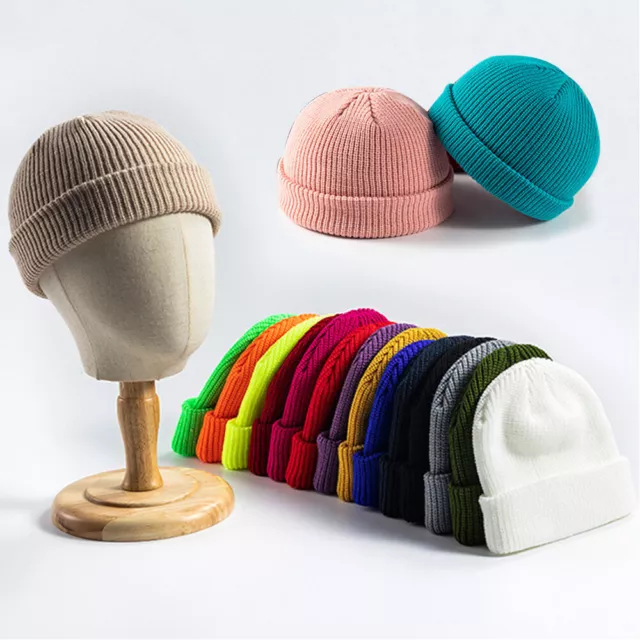 Mens Womens Beanie Unisex Plain Winter Ski Thermal Warm Knit Hat Cap Au 》