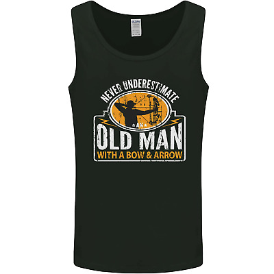 Old Man With a Bow & Arrow Funny Archery Mens Vest Tank Top