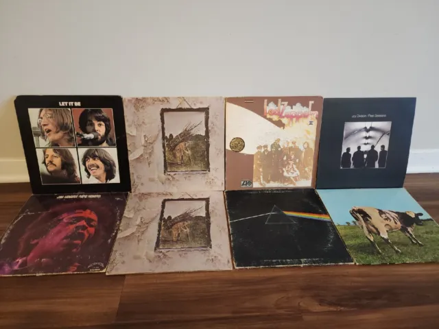 Lot 37 Vtg Vinyl LP Beatles Bob Dylan Led Zeppelin New Order Rolling Stones Rock