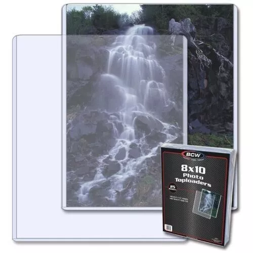 Pack of (25) BCW 8x10 Picture Photo Clear Hard plastic Top Loaders IN STOCK